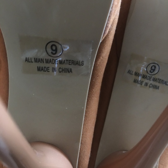 Sexy faux suede rust/tan over-the-knee peep toe boot - Picture 12 of 17